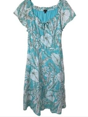 🌴NWT TALBOTS Palm DRESS 100%COTTON